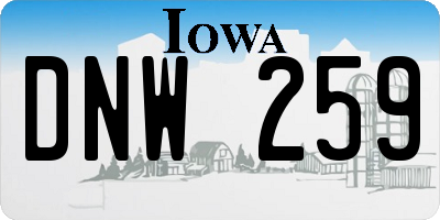 IA license plate DNW259
