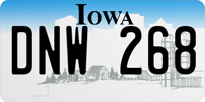 IA license plate DNW268