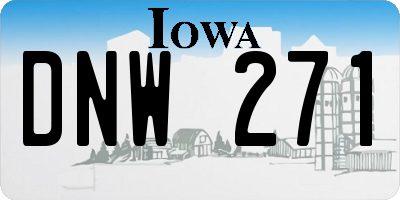 IA license plate DNW271