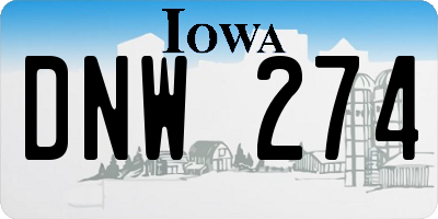 IA license plate DNW274