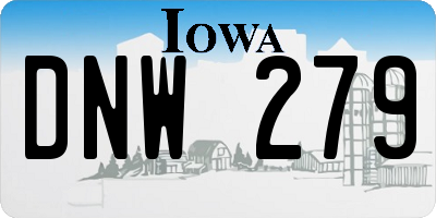 IA license plate DNW279