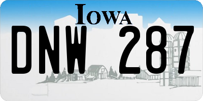 IA license plate DNW287