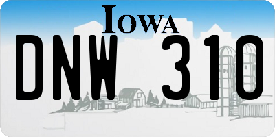 IA license plate DNW310