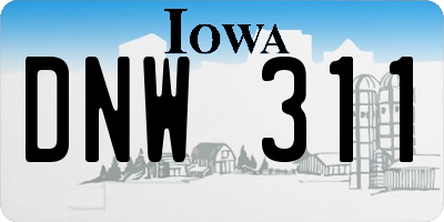 IA license plate DNW311