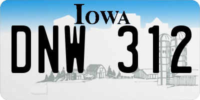 IA license plate DNW312
