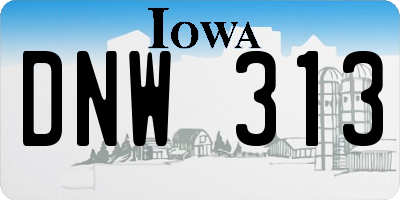 IA license plate DNW313