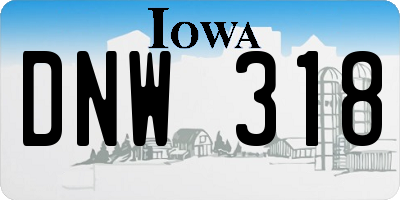 IA license plate DNW318