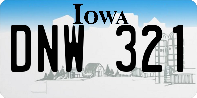 IA license plate DNW321