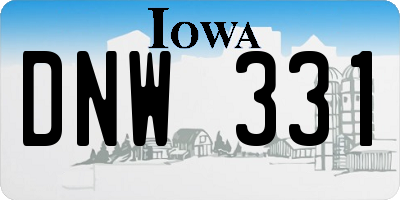IA license plate DNW331