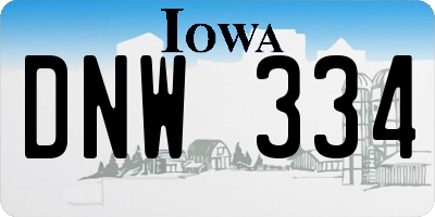 IA license plate DNW334