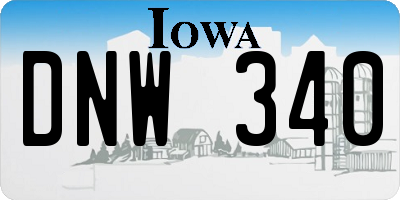 IA license plate DNW340