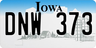 IA license plate DNW373