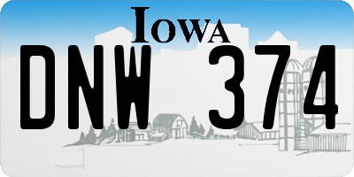 IA license plate DNW374