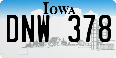 IA license plate DNW378