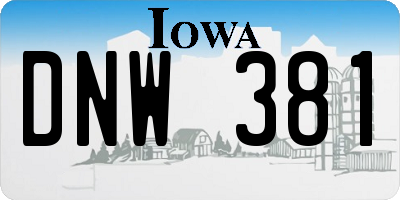 IA license plate DNW381