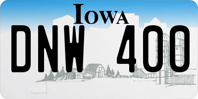 IA license plate DNW400