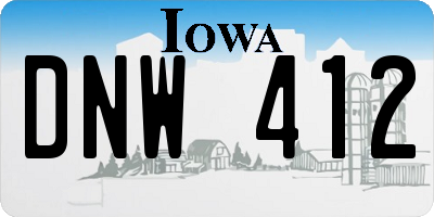 IA license plate DNW412