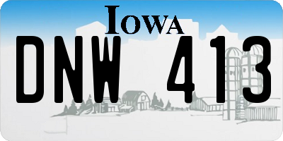 IA license plate DNW413