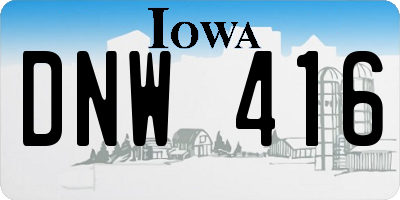 IA license plate DNW416