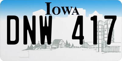 IA license plate DNW417