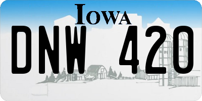 IA license plate DNW420