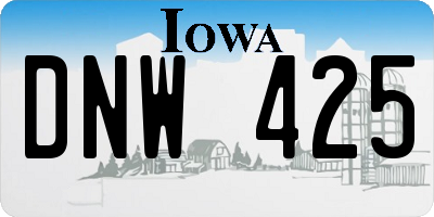 IA license plate DNW425