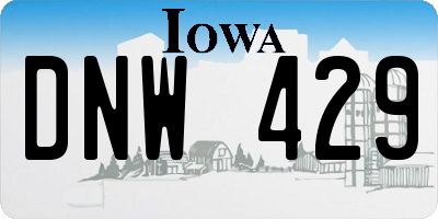IA license plate DNW429