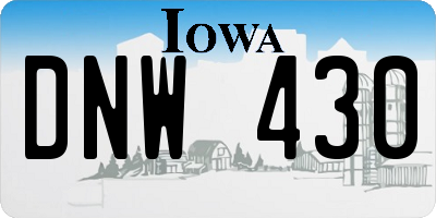 IA license plate DNW430