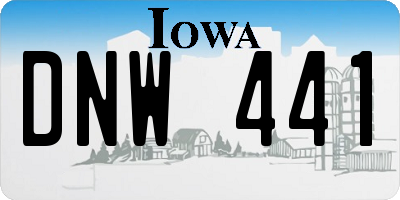 IA license plate DNW441