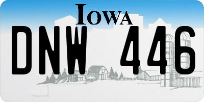 IA license plate DNW446