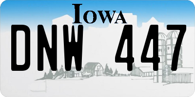 IA license plate DNW447