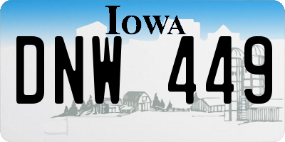 IA license plate DNW449