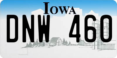IA license plate DNW460