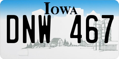 IA license plate DNW467