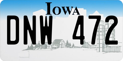 IA license plate DNW472