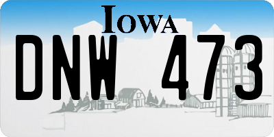 IA license plate DNW473