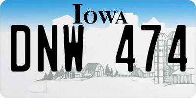 IA license plate DNW474