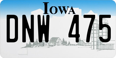 IA license plate DNW475