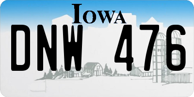 IA license plate DNW476