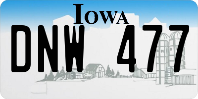 IA license plate DNW477