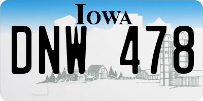 IA license plate DNW478