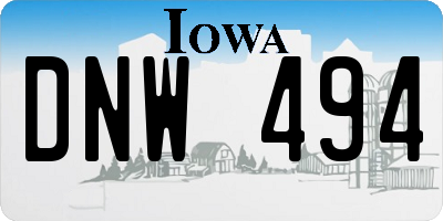 IA license plate DNW494