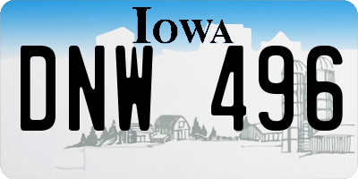 IA license plate DNW496