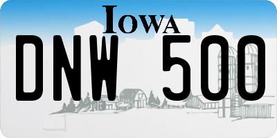 IA license plate DNW500
