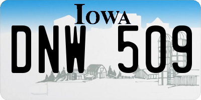 IA license plate DNW509