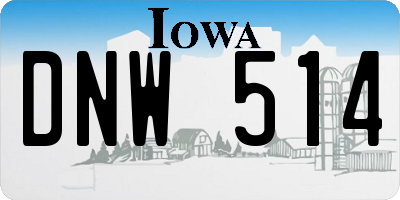 IA license plate DNW514