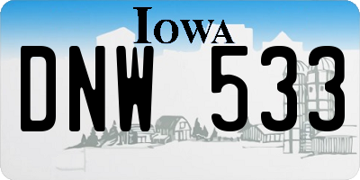 IA license plate DNW533