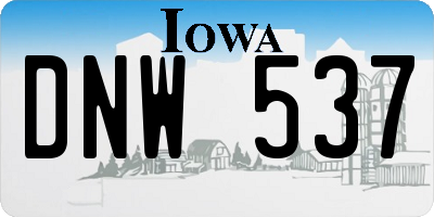 IA license plate DNW537