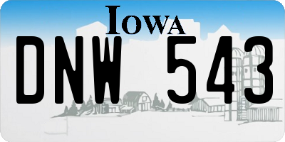 IA license plate DNW543