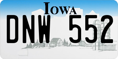 IA license plate DNW552